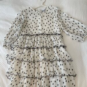 Ganni White Polka Dot Dress - Size 44